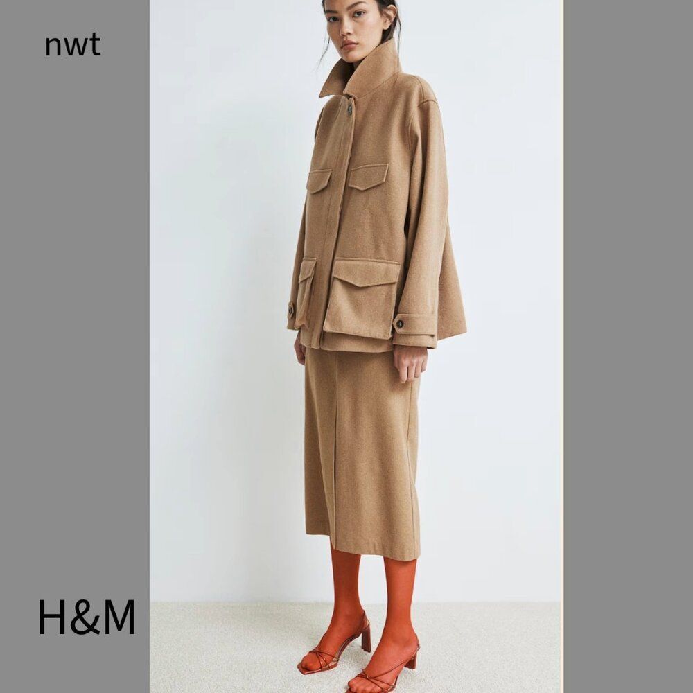 NWT H&M Shirt Jacket Oversized Sz S